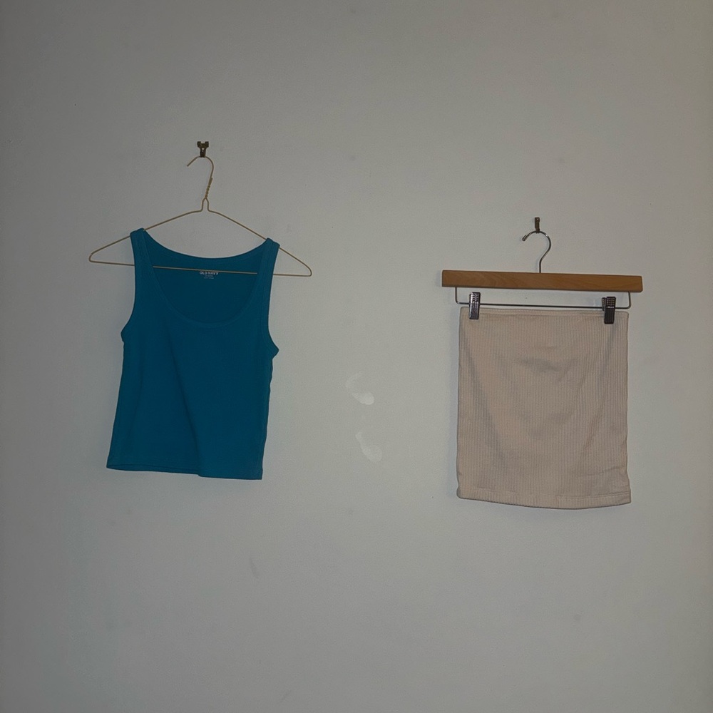 Old Navy Teal Tank Top and nude tube top
